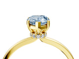 Yellow gold Fancy Blue Pear Cut Diamond Solitaire Ring with Classic Band and Four-Prong Setting_4