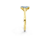 Yellow gold Fancy Blue Pear Cut Diamond Solitaire Ring with Flower Prong Setting and Classic Band_78