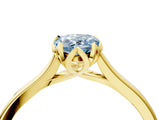 Yellow gold Fancy Blue Pear Cut Diamond Solitaire Ring with Flower Prong Setting and Classic Band_80