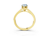 Yellow gold Fancy Blue Pear Cut Diamond Solitaire Ring with Pavé Band and Prong Setting_15