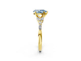 Yellow gold Fancy Blue Pear Cut Diamond Solitaire Ring with Side Stones and Four-Prong Setting_39