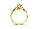 Yellow gold Fancy Blue Pear Cut Diamond Solitaire Ring with Side Stones and Four-Prong Setting_40