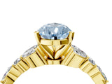 Yellow gold Fancy Blue Pear Cut Diamond Solitaire Ring with Side Stones and Four-Prong Setting_41