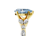 Yellow gold Fancy Blue Pear Cut Diamond Solitaire Ring with Side Stones and Four-Prong Setting_42