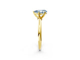 Yellow gold Fancy Blue Pear Cut Diamond Solitaire Ring with Six-Prong Setting and Classic Band_286