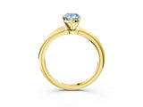 Yellow gold Fancy Blue Pear Cut Diamond Solitaire Ring with Six-Prong Setting and Classic Band_287