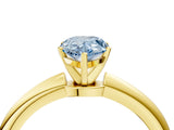 Yellow gold Fancy Blue Pear Cut Diamond Solitaire Ring with Six-Prong Setting and Classic Band_288