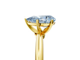 Yellow gold Fancy Blue Pear Cut Diamond Solitaire Ring with Six-Prong Setting and Classic Band_289