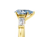 Yellow gold Fancy Blue Pear  Cut Diamond Solitaire Ring with Tapered Baguette Accents and Four-Prong Setting_50