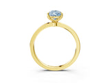Yellow gold Fancy Blue Pear Cut Diamond Solitaire Ring with Thin Band and Prong Setting_15