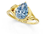 Yellow gold Fancy Blue Pear Cut Diamond Solitaire Ring with Twist Band and Four-Prong Setting_58