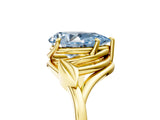 Yellow gold Fancy Blue Pear Cut Diamond Solitaire Ring with Twist Band and Four-Prong Setting_62