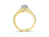 Yellow gold Fancy Blue Pear Cut Diamond Split Shank Pavé Engagement Ring with Four-Prong Setting_82