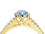 Yellow gold Fancy Blue Pear Cut Diamond Split Shank Pavé Engagement Ring with Four-Prong Setting_83