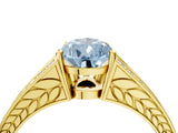 Yellow gold Fancy Blue Pear Cut Diamond Split Shank Ring with Pavé Band and Four-Prong Setting_62