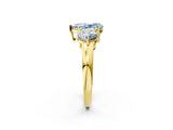 Yellow gold Fancy Blue Pear Cut Diamond Three-Stone Ring with Prong Setting and Classic Band_147