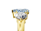 Yellow gold Fancy Blue Pear Cut Diamond Three-Stone Ring with Prong Setting and Classic Band_150
