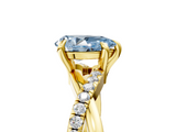Yellow gold Fancy Blue Pear  Cut Diamond Twist Band Solitaire with Prong Setting_46