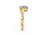 Yellow gold Fancy Blue Pear  Cut Diamond Twisted Band Engagement Ring with Prong Setting_5