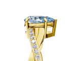 Yellow gold Fancy Blue Pear  Cut Diamond Twisted Band Engagement Ring with Prong Setting_8