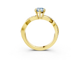 Yellow gold Fancy Blue Pear  Cut Diamond Twisted Band with Pavé Setting and Four-Prong Setting_23