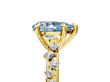 Yellow gold Fancy Blue Pear  Cut Diamond Vine Band with Four-Prong Setting_77