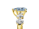 Yellow gold Fancy Blue Pear  Cut Five-Stone Prong Set Diamond Ring with Classic Band_38