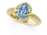 Yellow gold Fancy Blue Pear  Cut Halo Diamond Ring with Channel Set Band and Four-Prong Setting_33