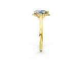 Yellow gold Fancy Blue Pear Cut Halo Round Diamond Solitaire Engagement Ring with Pave Band and Four-Prong Setting_14