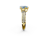 Yellow gold Fancy Blue Pear  Cut Pave Diamond Engagement Ring with Channel Set Band and Four-Prong Setting_22