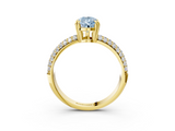 Yellow gold Fancy Blue Pear  Cut Pave Diamond Engagement Ring with Channel Set Band and Four-Prong Setting_23
