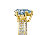 Yellow gold Fancy Blue Pear  Cut Pave Diamond Engagement Ring with Channel Set Band and Four-Prong Setting_25