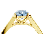 Yellow gold Fancy Blue Pear Cut Solitaire Cathedral Diamond Engagement Ring with Channel-Set Band and Four-Prong Setting_7