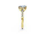 Yellow gold Fancy Blue Pear Cut Solitaire Diamond Engagement Ring with Pavé Band and Six-Prong Setting_14