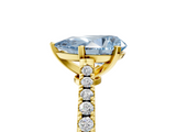 Yellow gold Fancy Blue Pear  Cut Solitaire Diamond Engagement Ring with Pave Band and Four-Prong Setting_152