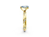 Yellow gold Fancy Blue Pear Cut Solitaire Diamond Engagement Ring with Twisted Pave Band and Four-Prong Setting_5