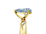 Yellow gold Fancy Blue Pear Cut Solitaire Diamond Engagement Ring with Twisted Pave Band and Four-Prong Setting_8