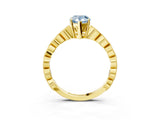 Yellow gold Fancy Blue Pear Cut Solitaire Diamond Ring with Infinity Twist Band and Four-Prong Setting_3