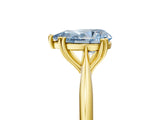 Yellow gold Fancy Blue Pear Cut Solitaire Diamond Ring with Six-Prong Setting and Classic Band_17