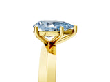 Yellow gold Fancy Blue Pear  Cut Solitaire Engagement Ring with Flat Band and Four-Prong Setting 5