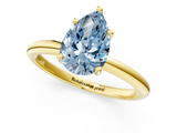 Yellow gold Fancy Blue Pear  Cut Solitaire Engagement Ring with Four-Prong Setting and Classic Band_20