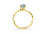 Yellow gold Fancy Blue Pear  Cut Solitaire Engagement Ring with Four-Prong Setting and Classic Band_22