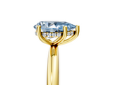 Yellow gold Fancy Blue Pear  Cut Solitaire Engagement Ring with Four-Prong Setting and Classic Band_24