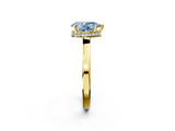 Yellow gold Fancy Blue Pear  Cut Solitaire Engagement Ring with Four-Prong Setting on a Classic Band_22