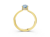 Yellow gold Fancy Blue Pear  Cut Solitaire Engagement Ring with Four-Prong Setting on a Classic Band_23