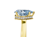 Yellow gold Fancy Blue Pear  Cut Solitaire Engagement Ring with Four-Prong Setting on a Classic Band_25