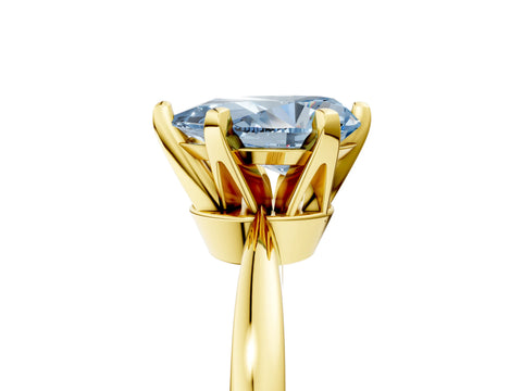 Yellow gold Fancy Blue Pear Cut Solitaire Engagement Ring with Six-Prong Setting and Tapered Band_5