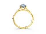 Yellow gold Fancy Blue Pear Cut Solitaire Engagement Ring with Tapered Band and Four-Prong Setting_6