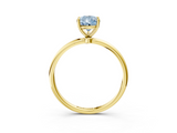 Yellow gold Fancy Blue Pear  Cut Solitaire Engagement Ring with Thin Band and Four-Prong Setting_6