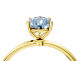 Yellow gold Fancy Blue Pear  Cut Solitaire Engagement Ring with Thin Band and Four-Prong Setting_7
